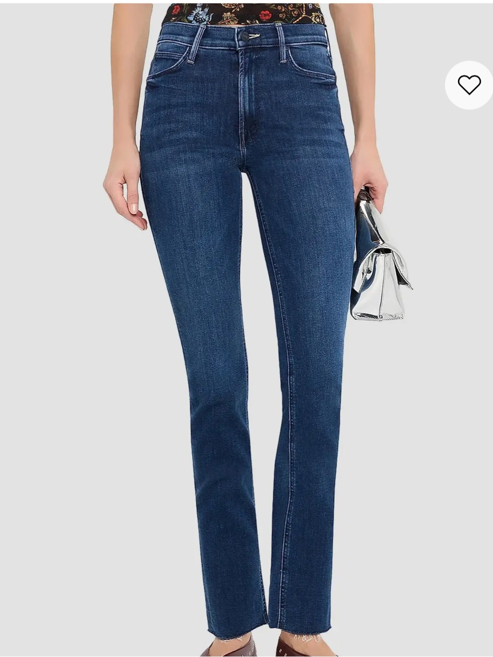 Mother dazzler ankle fray midrise jeans 24